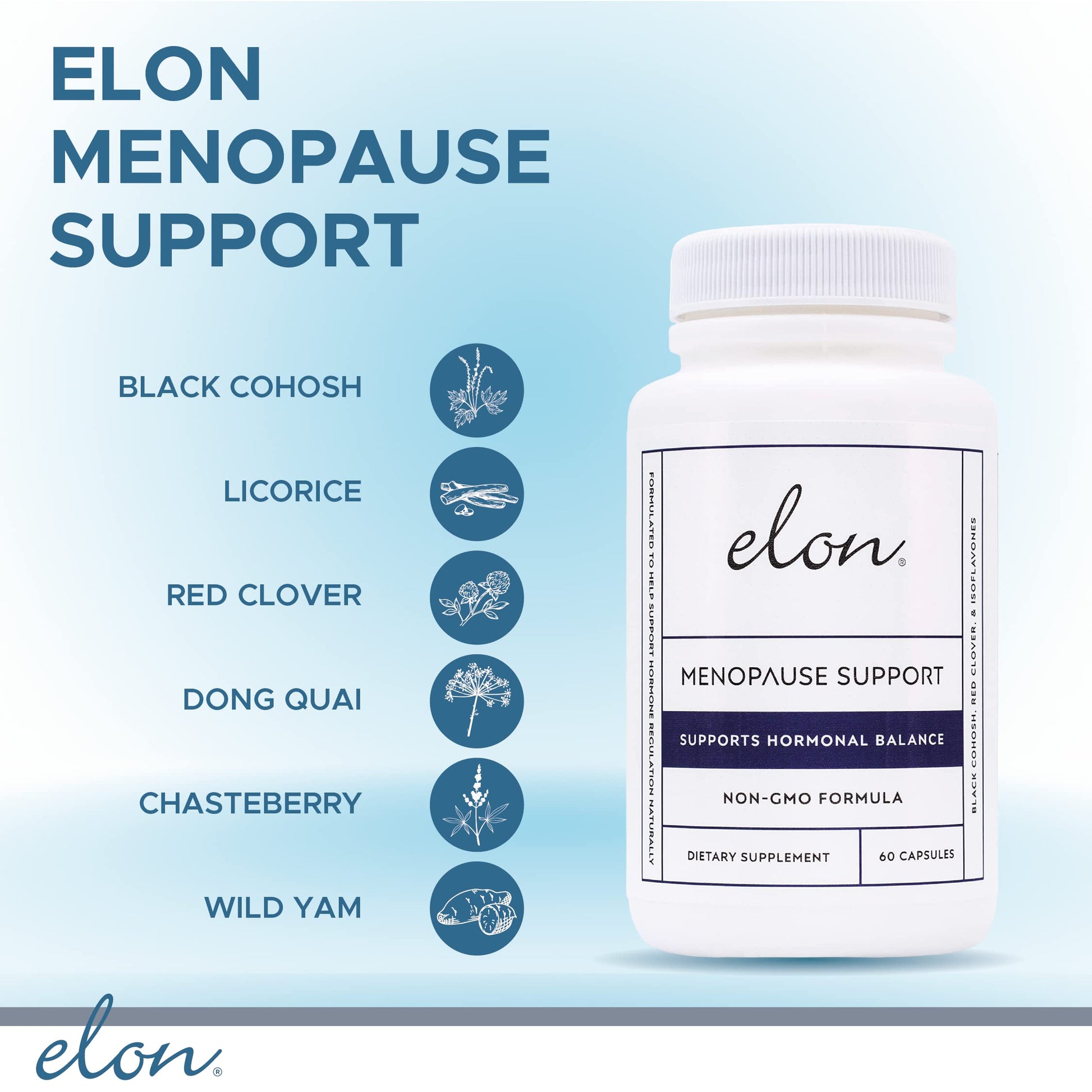 Elon Menopause Supplement for Women Menopause Relief Supplement for Hot Flashes Elon