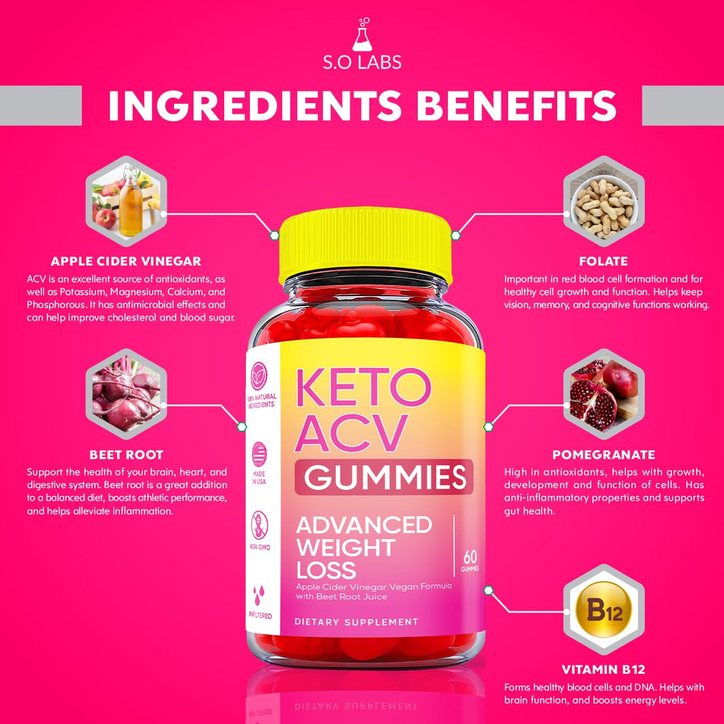 Keto ACV Gummies Advanced Weight Loss, ACV Supplement Work Fast Women Plus Men (2 Pack)