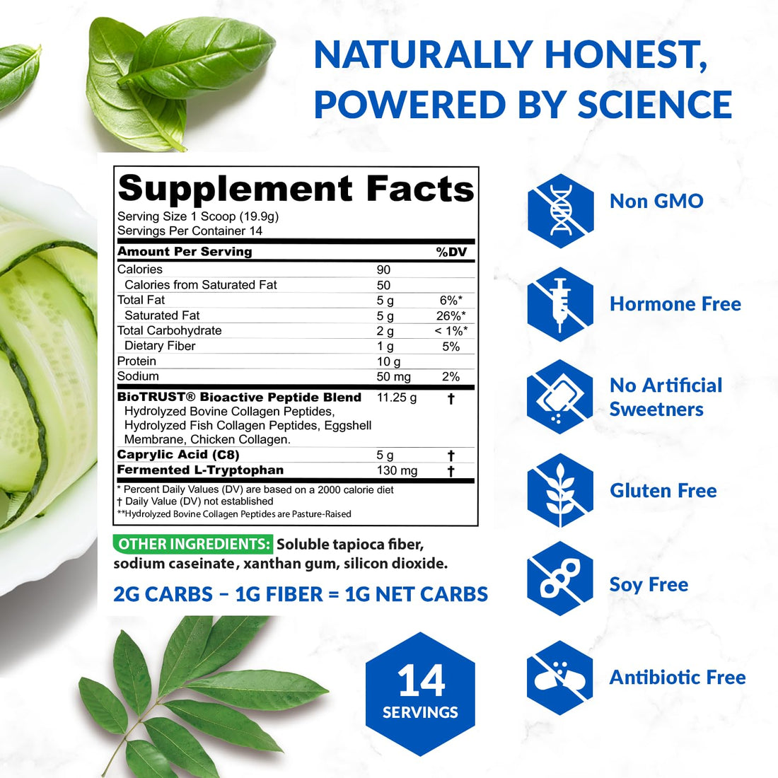 BioTrust Multi-Collagen Protein Powder + Keto MCT Oil – 5 Collagen Types Plus 100% 