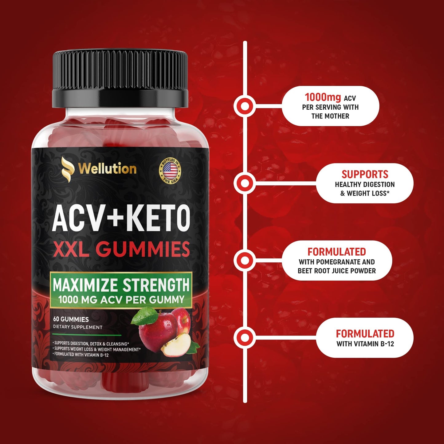 WELLUTION (2 Pack Gummies Apple Cider Vinegar - Formulated to Support Healthy Weight