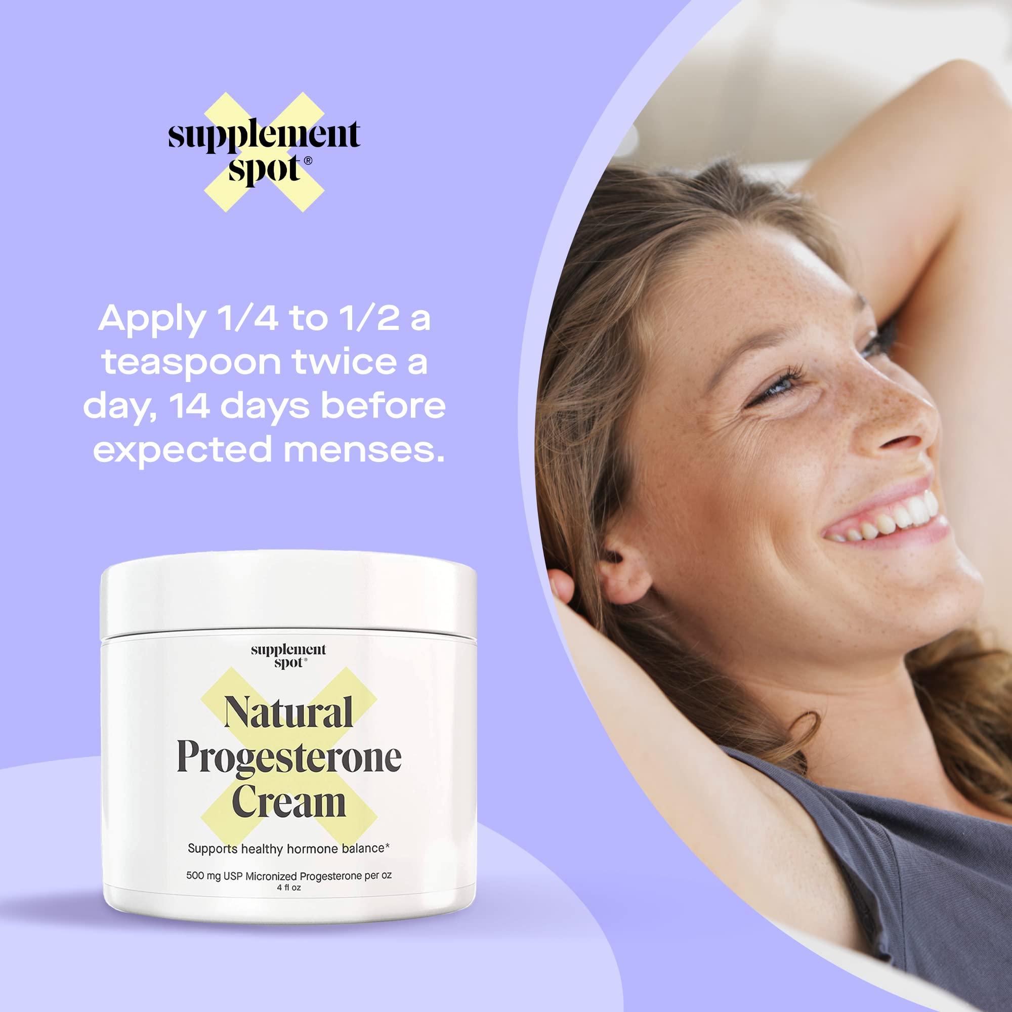 Supplement Spot Natural Progesterone Cream for Women – Micronized Bioidentical Progesterone Cream Supplement Spot