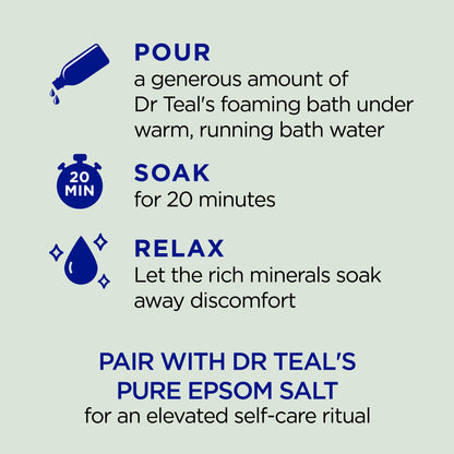 Dr Teal's Foaming Bath with Pure Epsom Salt, Relax & Relief with Eucalyptus & Spearmint