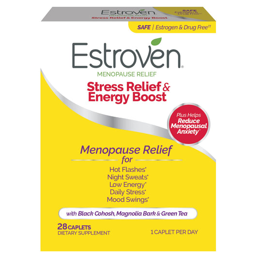 Estroven Stress Relief & Energy Boost for Menopause Relief - 28 Ct. - Clinically Proven 