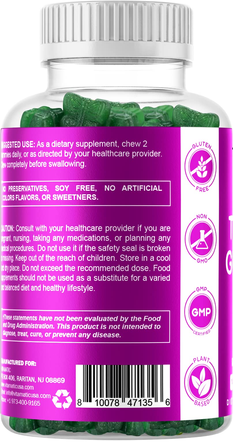 Vitamatic Vegan Thyroid Support Gummies with Iodine & Kelp - 60 Count - Improve Your