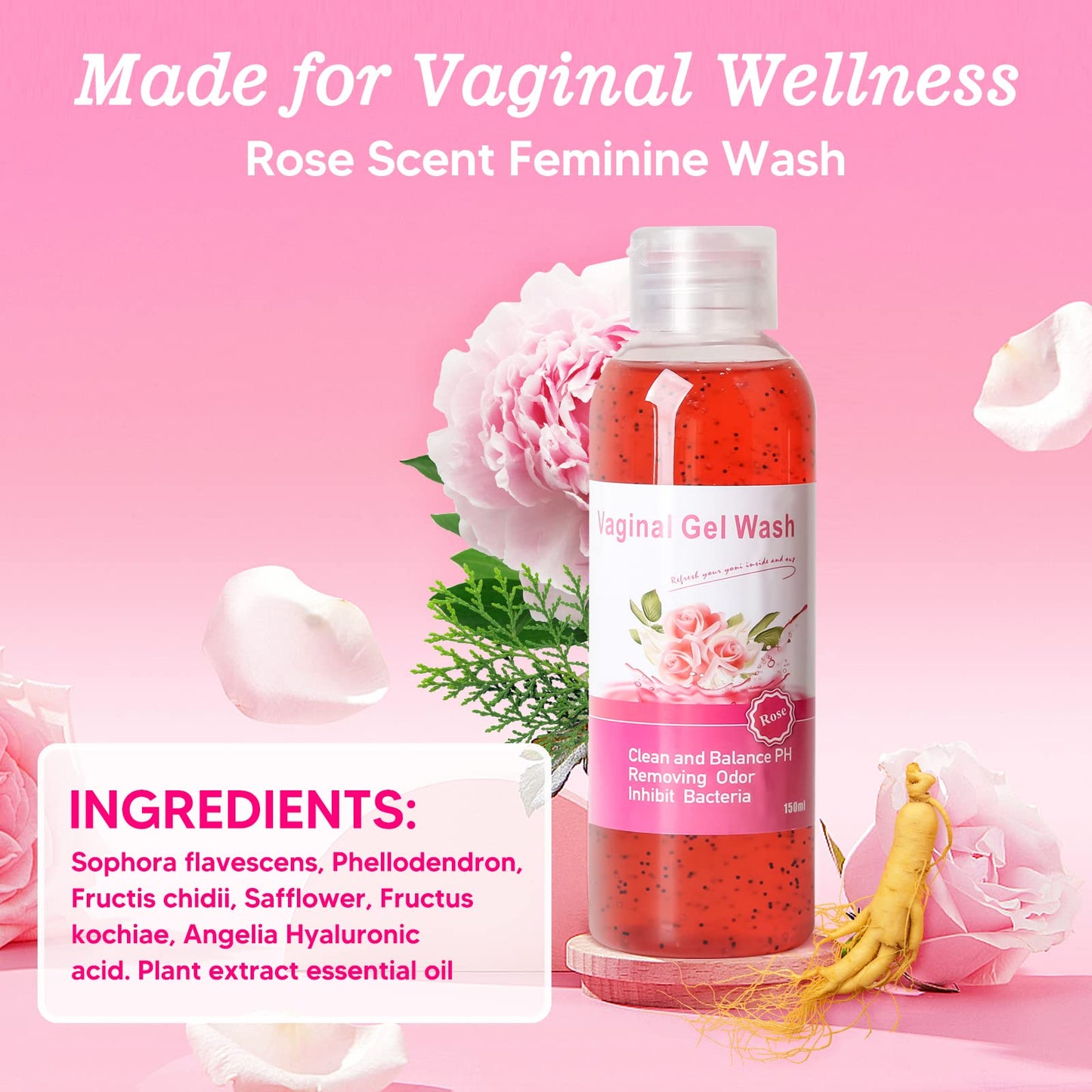 Feminine Wash & Yoni Oil & Yoni Soap Set for Women, Yoni Wash for Vaginal Ph Balance Remove Odor