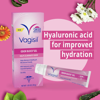 Vagisil Odor Block Gel with Hyaluronic Acid for Vaginal Health, Gynecologist Tested