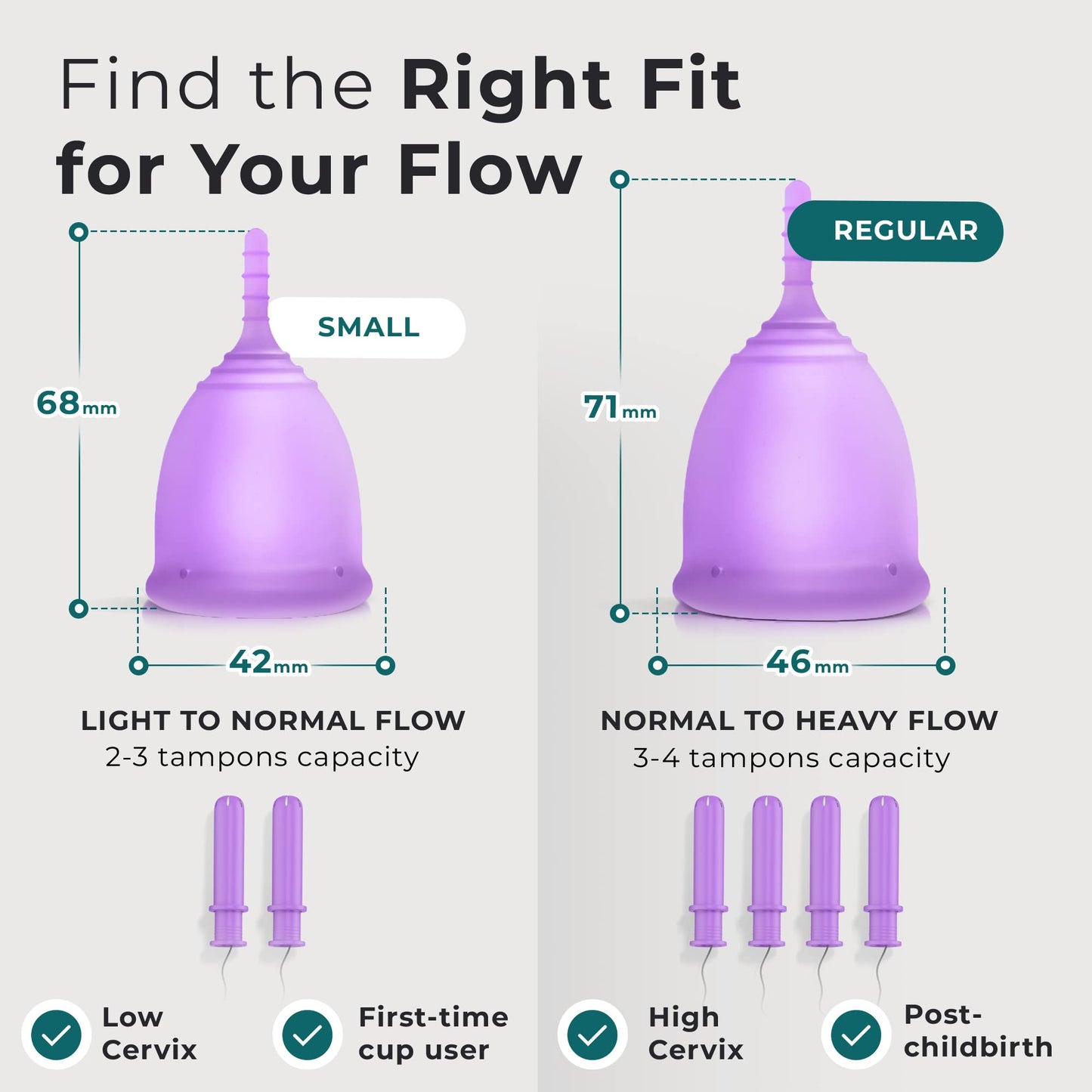 EcoBlossom Reusable Menstrual Cup Set - The Most Reliable Medical Grade Silicone Period Cups