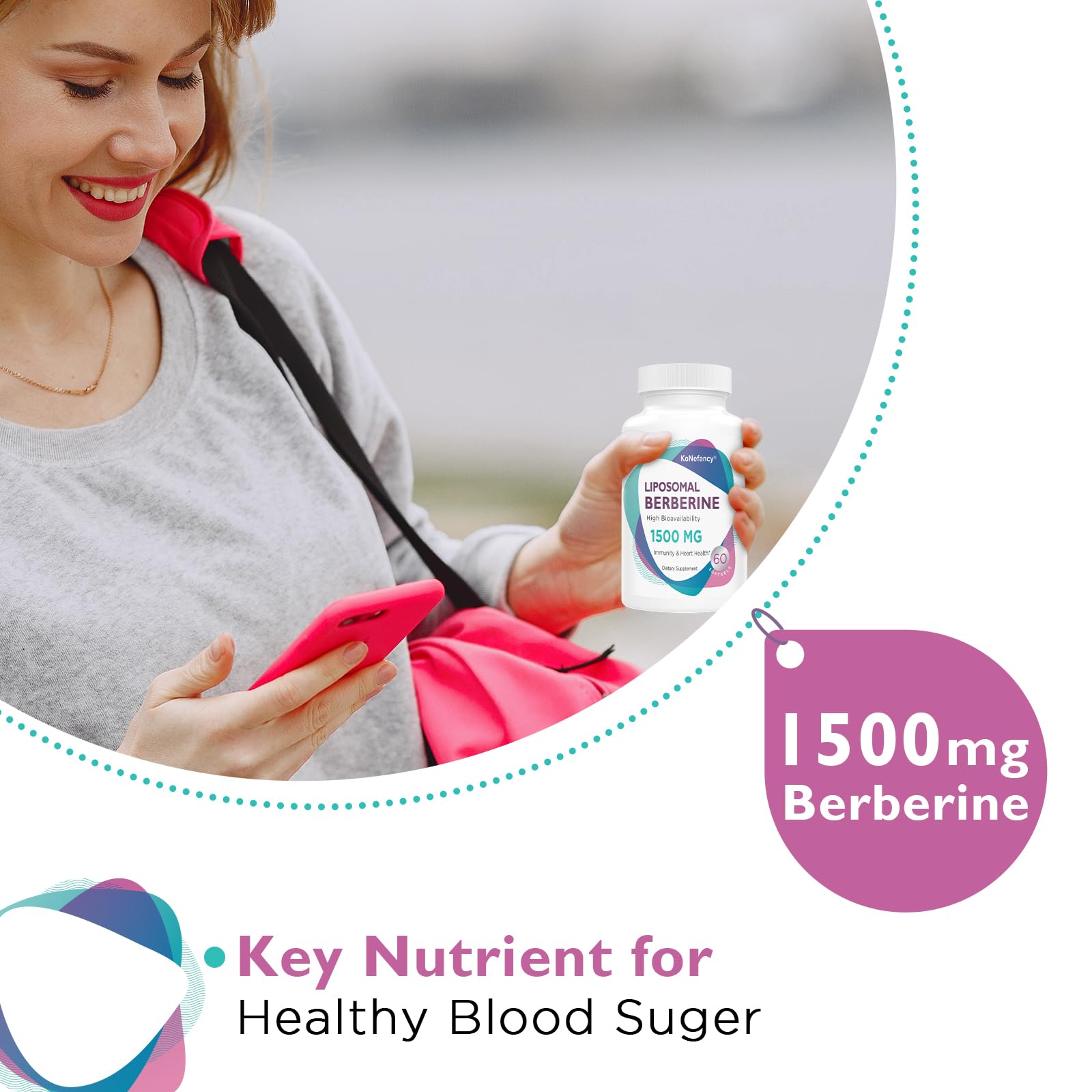 Berberine HCL Supplement 1500mg - High Bioavailability Liposomal Berberine Capsules KoNefancy