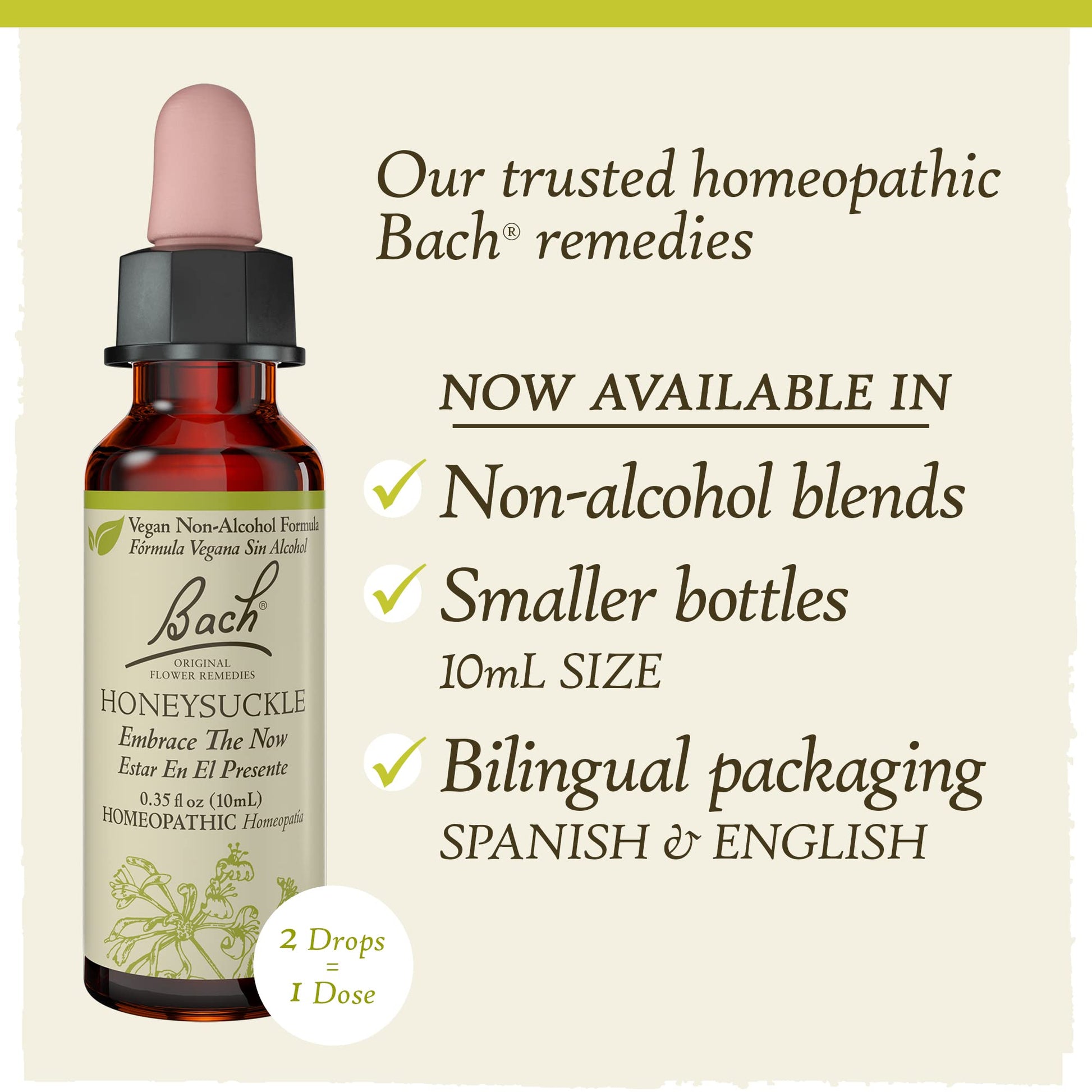 Bach Original Flower Remedies, Honeysuckle for Embracing The Now (Non-Alcohol Formula) Bach