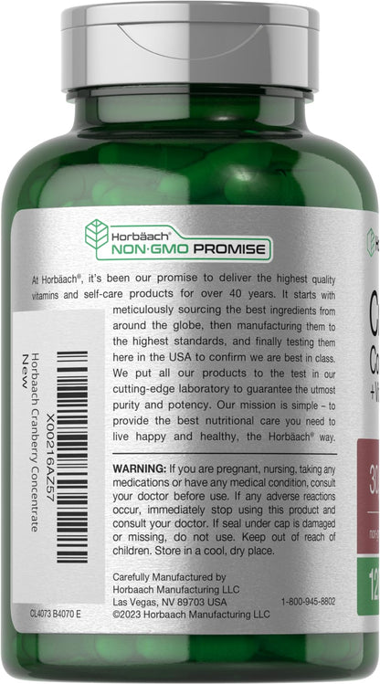 Cranberry Concentrate Extract Pills + Vitamin C | 30,000mg | 120 Capsules | Triple Strength