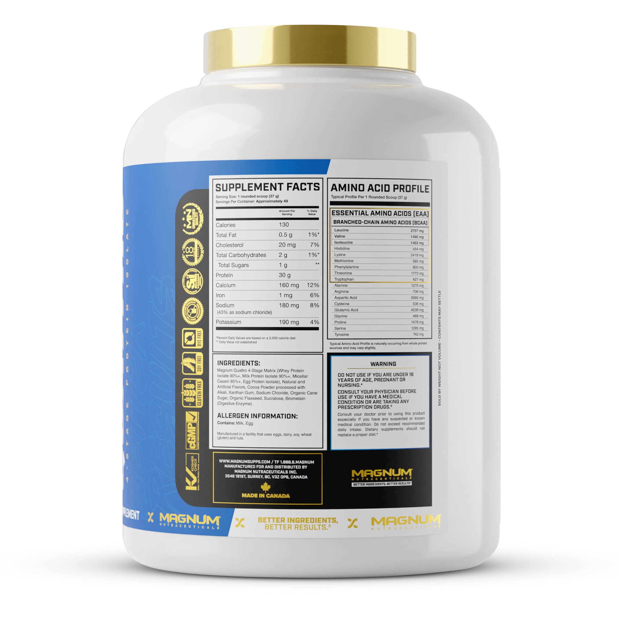 Magnum Nutraceuticals Quattro -, Peanut Butter Cups, 4LB - May Support Muscle Growth & Recovery