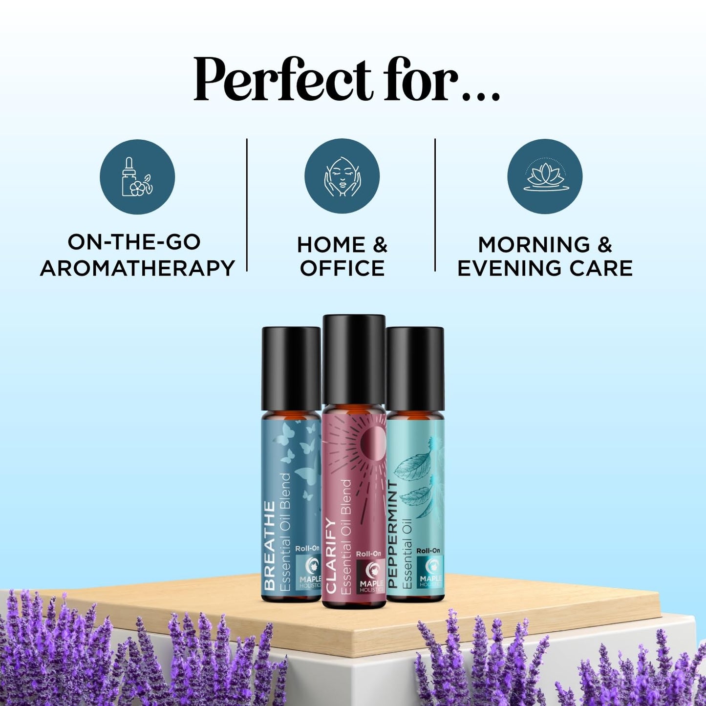 Headache Roll on Essential Oils - Aromatherapy Essential Oils Sets Variety Pack with Peppermint Clarify