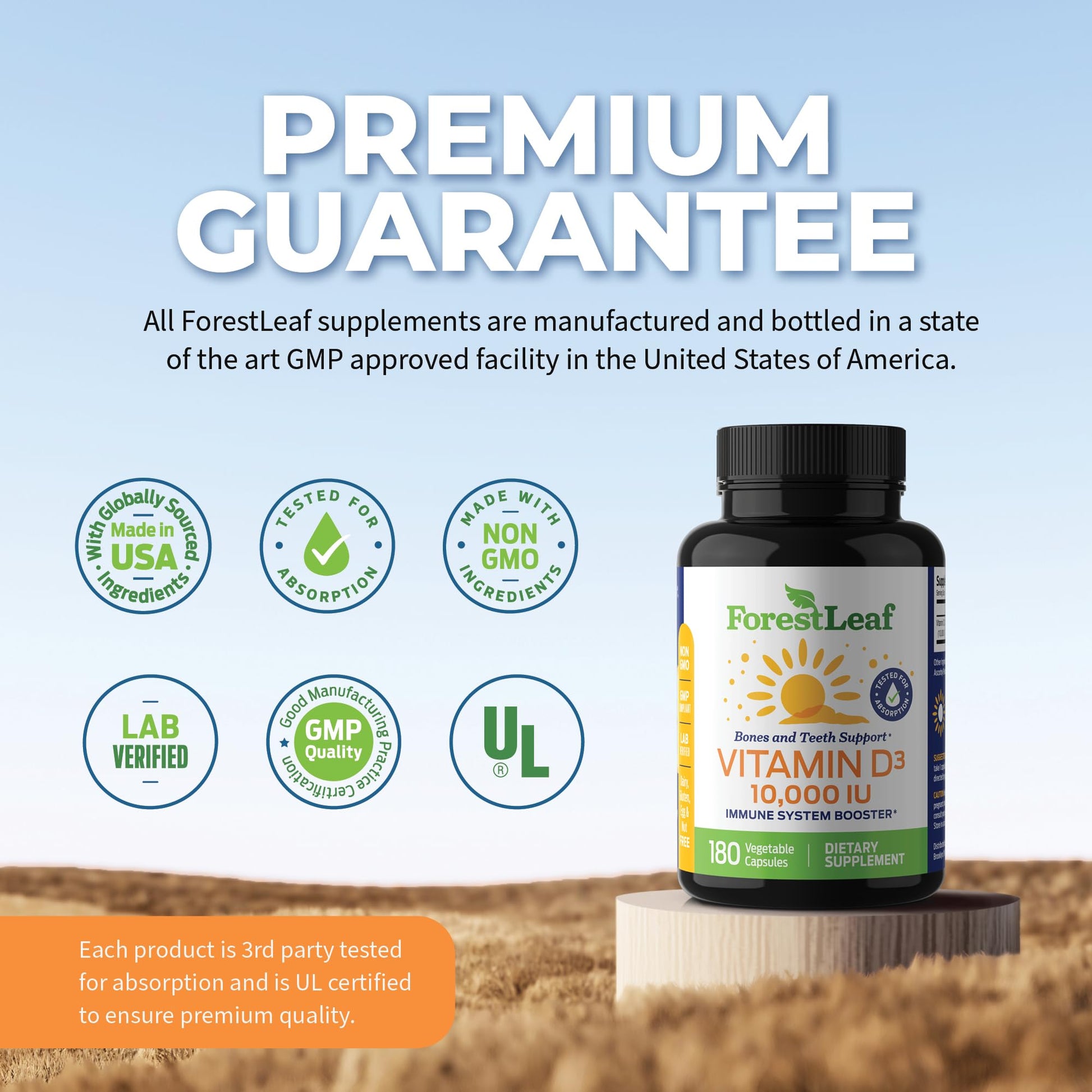 ForestLeaf - Vitamin D3 IU Weekly Supplement - Vitamin D Capsules