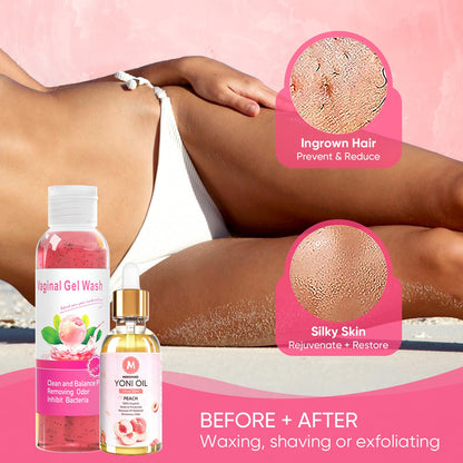 Feminine Wash & Yoni Oil & Yoni Soap Bar Set for Women, 1 Fl.Oz Natural Feminine Oil, Feminine