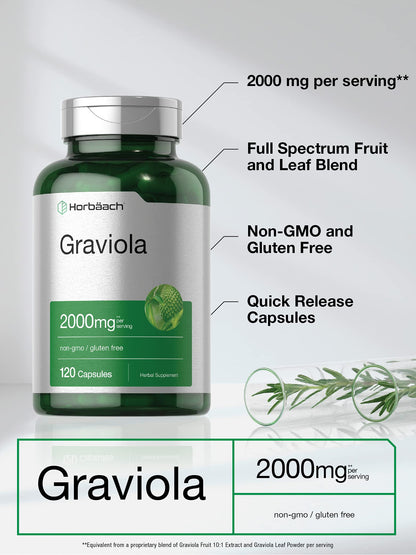 Graviola Extract 2000 mg 120 Capsules With Graviola Proprietary Blend Ingredient