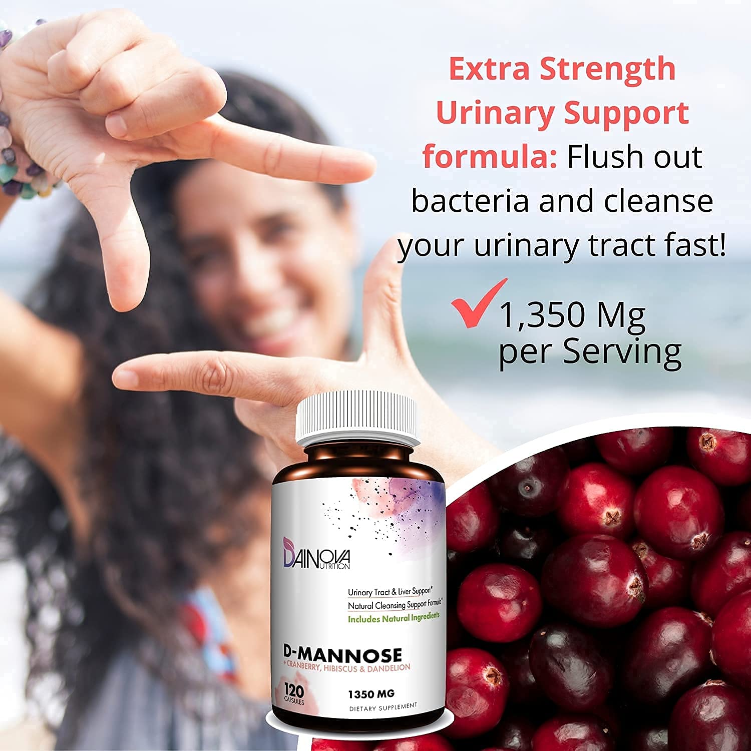 Dainova Nutrition D Mannose Capsules and Probiotics for Women Bundle I Urinary Tract Dainova Nutrition