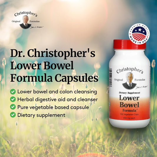 Dr. Christopher's Lower Bowel Cleanse Formula Capsules - Herbal Laxative Colon