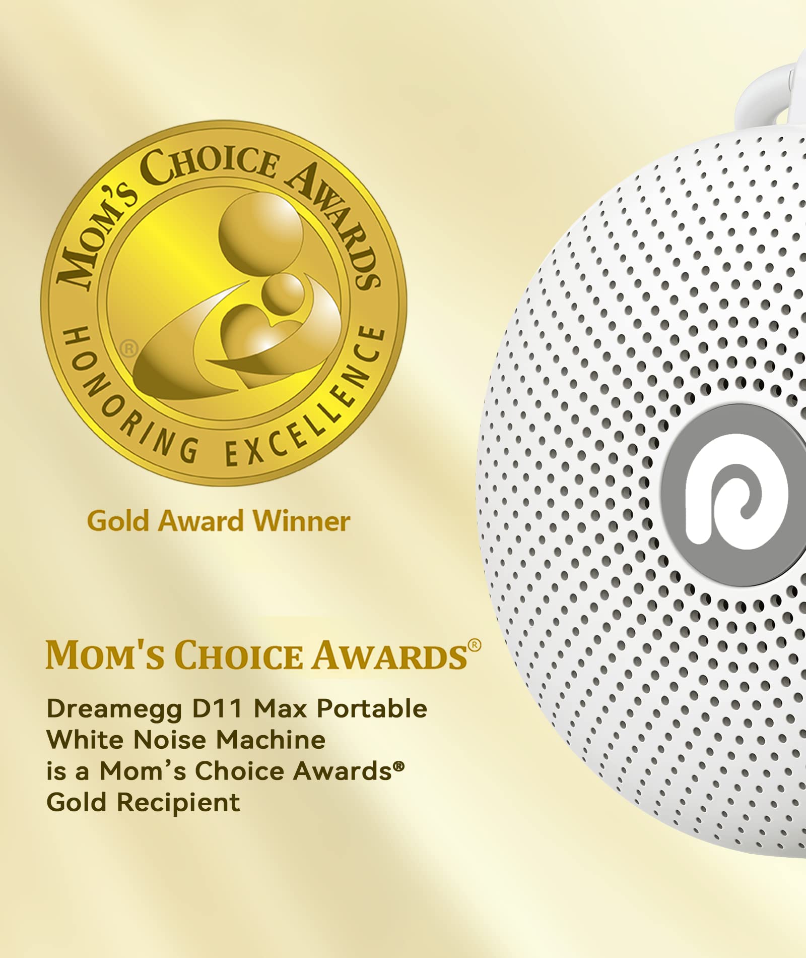 Dreamegg White Noise Machine - Portable Sound Machine for Baby Adult, Features Powerful Battery Dreamegg