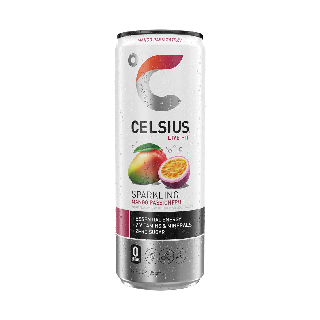 CELSIUS Sparkling Mango Passionfruit, Functional Essential Energy Drink 12 Fl Oz 