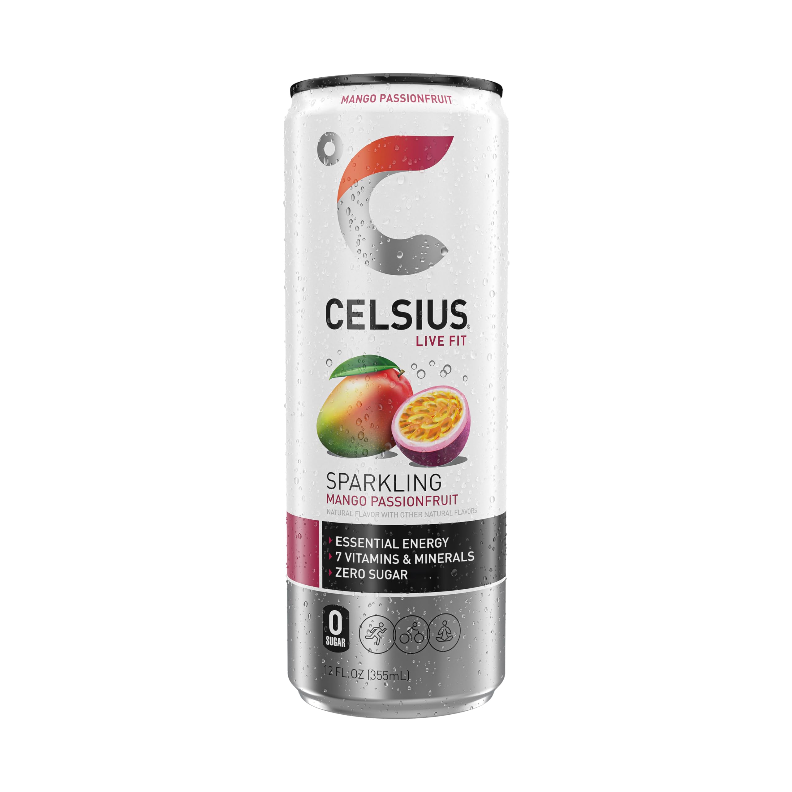 CELSIUS Sparkling Mango Passionfruit, Functional Essential Energy Drink 12 Fl Oz CELSIUS