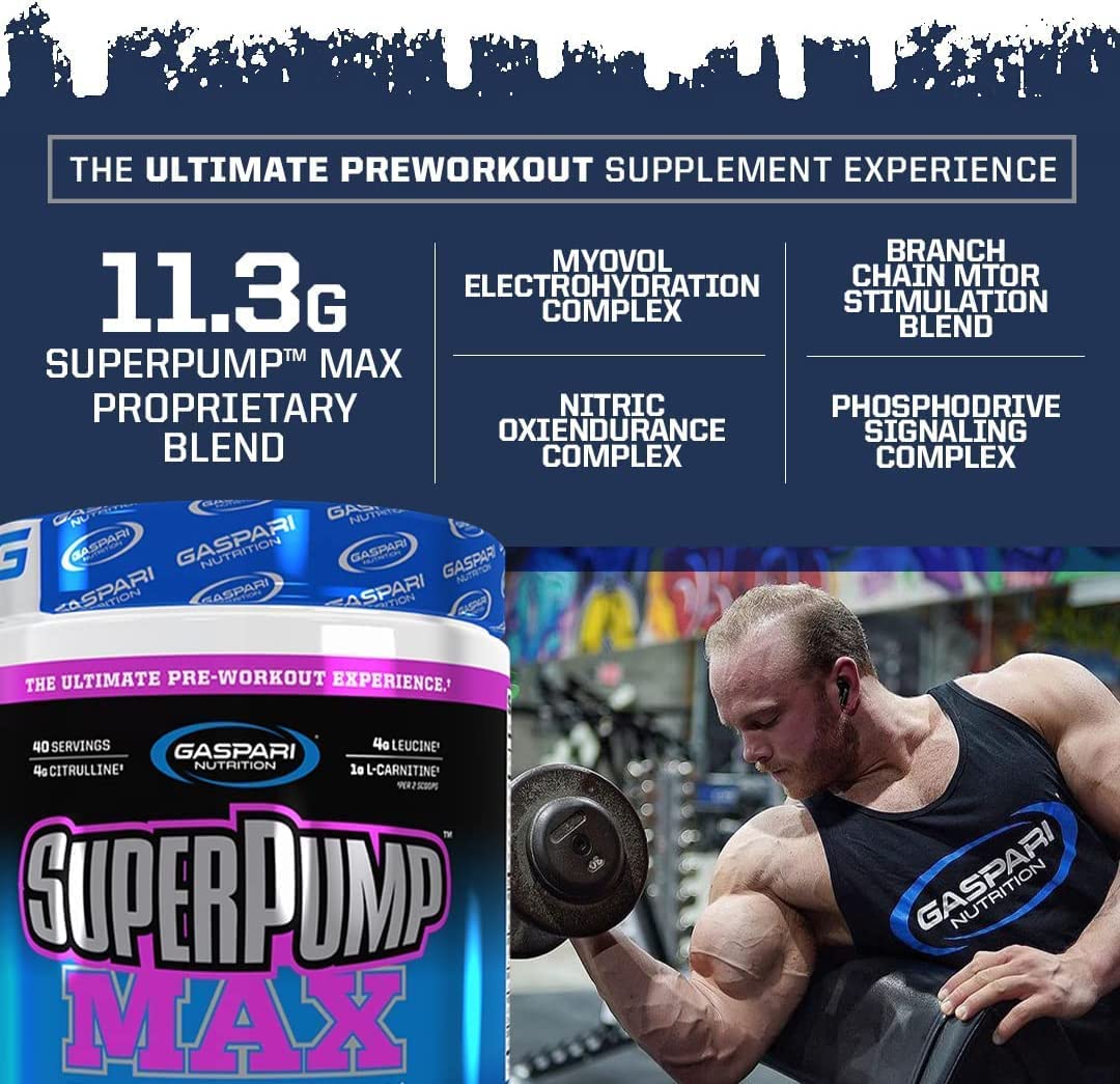 Gaspari Nutrition SuperPump Max Blue Raspberry Ice - 1.41 lbs