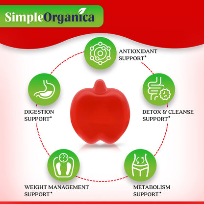 USDA Organic Apple Cider Vinegar Gummies with The Mother. AVC Keto Gummy Vitamins