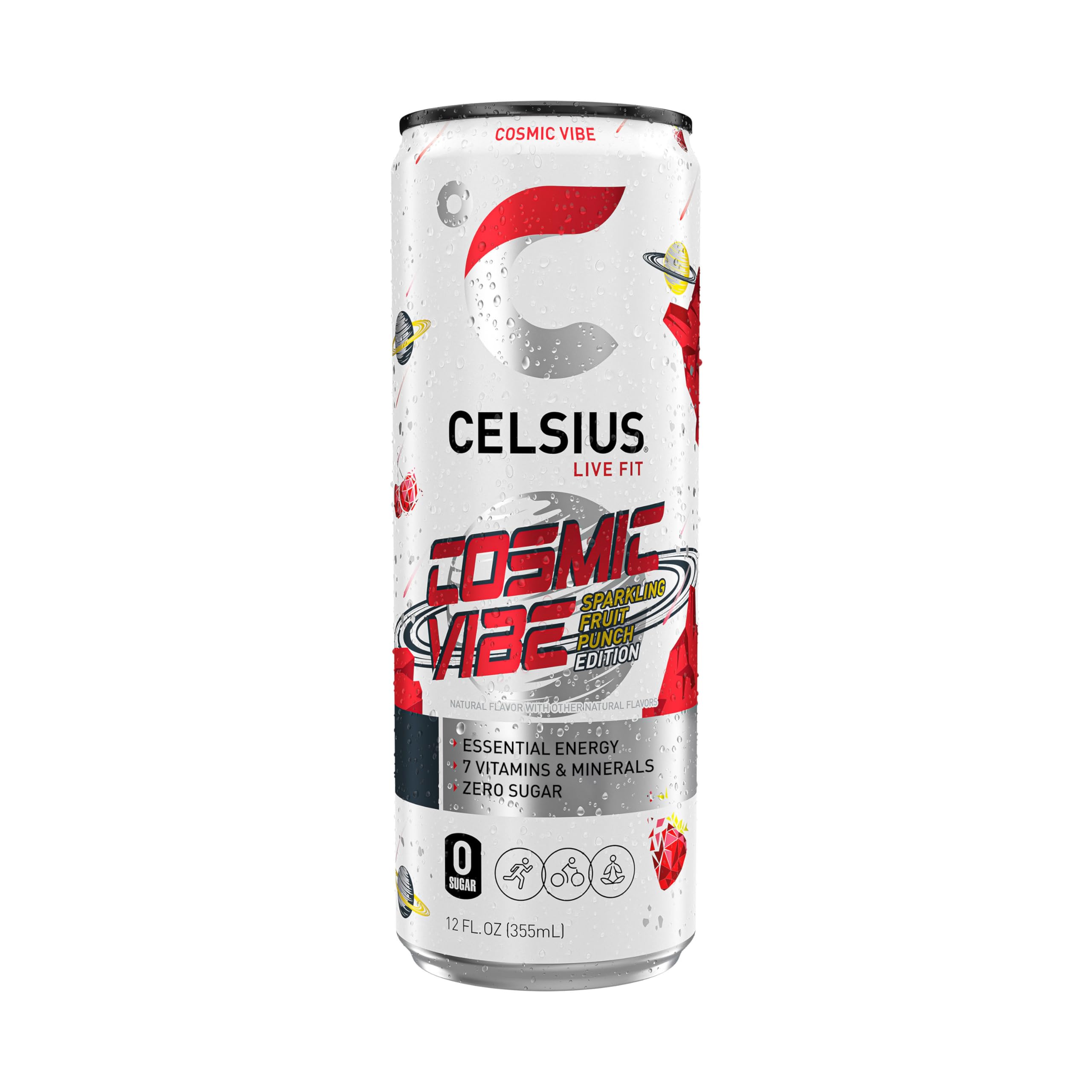 CELSIUS Sparkling Cosmic Vibe, Functional Essential Energy Drink 12 Fl Oz (Pack of 12) CELSIUS