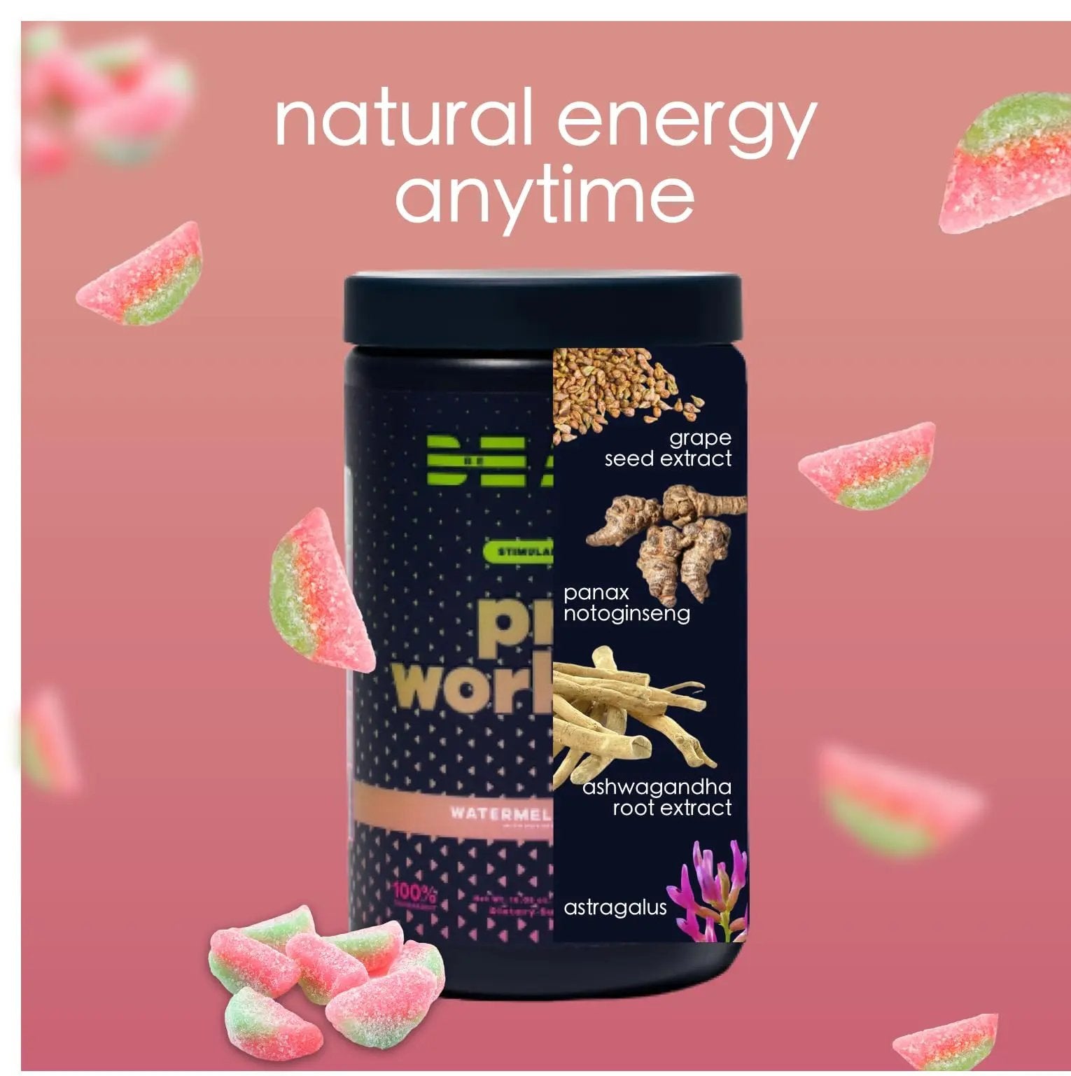 BEAM Be Amazing Vegan Stim Free Pre-Workout Powder | Energy Booster Powdered Drink BEAM