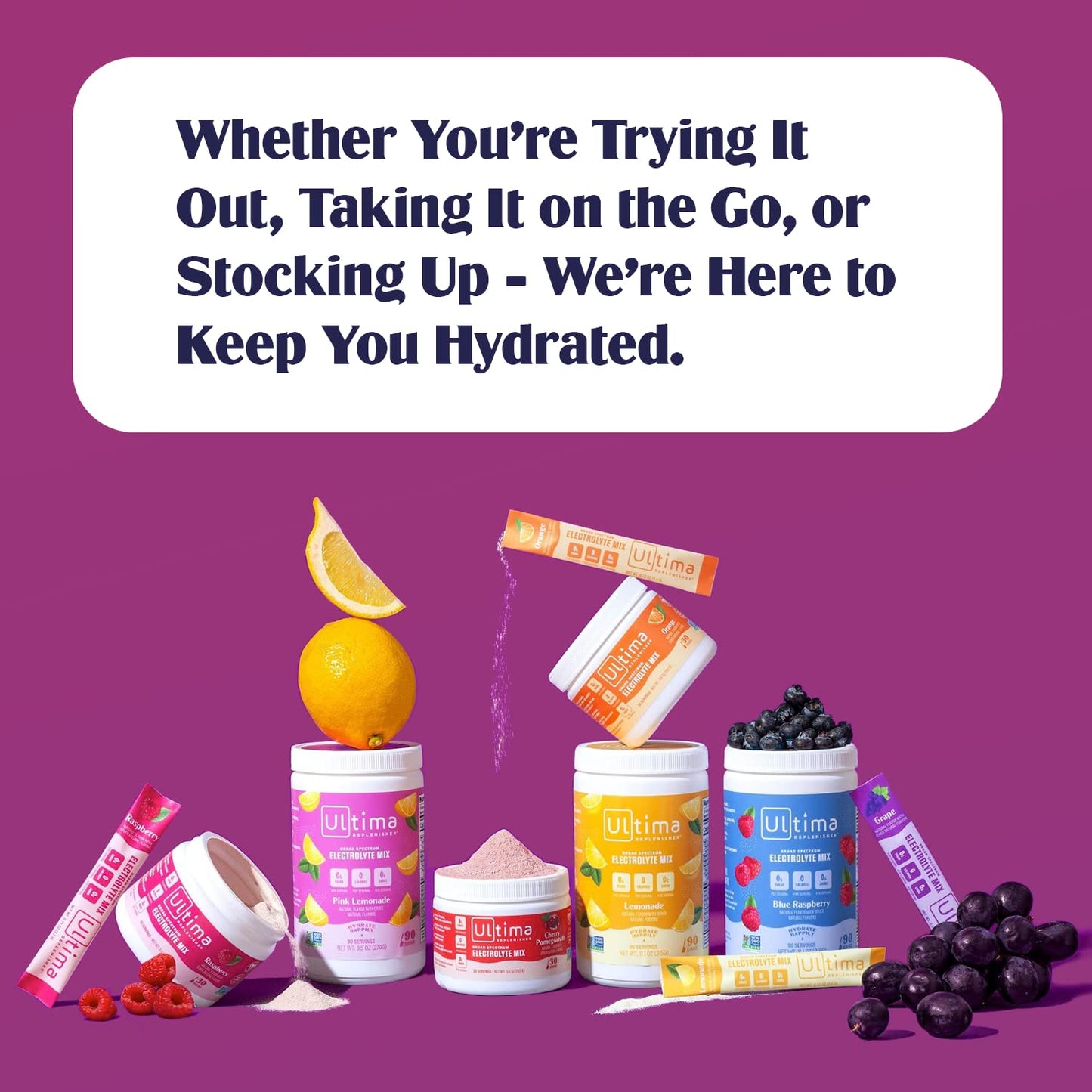 Ultima Replenisher Hydration Electrolyte Powder- 30 Servings- Keto & Sugar Free