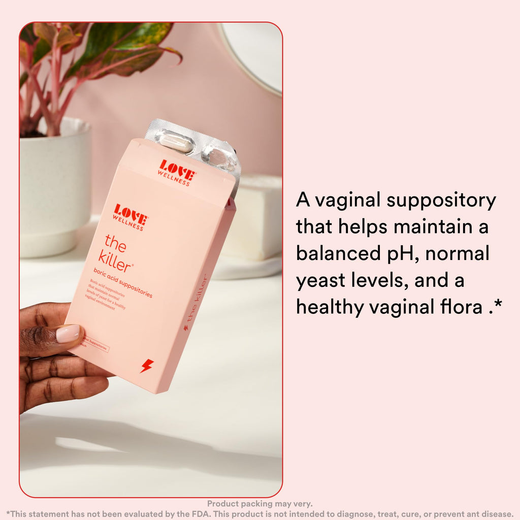 Love Wellness Good Girl Probiotics & The Killer | Vaginal pH Balance Supplement & Boric Acid Suppositories