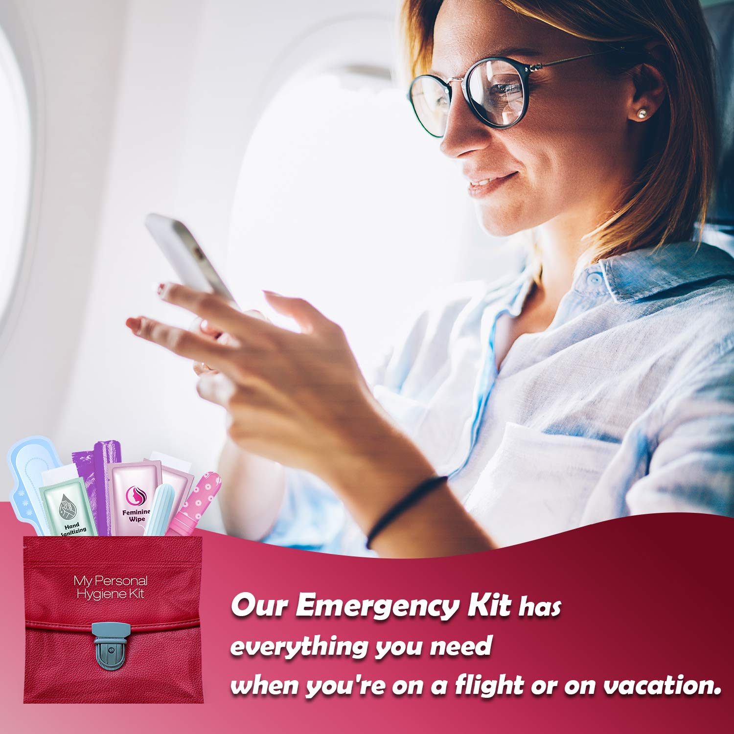 Menstrual Kit All-in-One | Convenience on The Go | Single Period Kit Pack for Travelling, Tweens pH Advantage