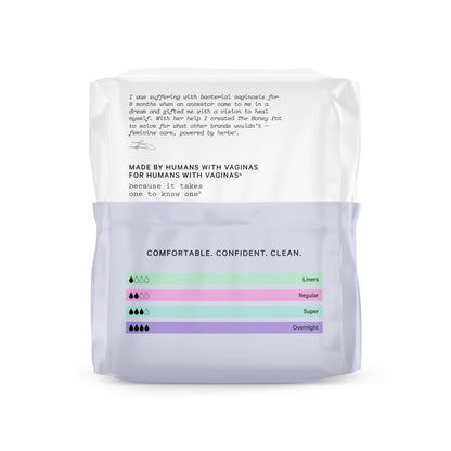 The Honey Pot Company - Non-Herbal Overnight Pads with Wings - Organic Pads for Women