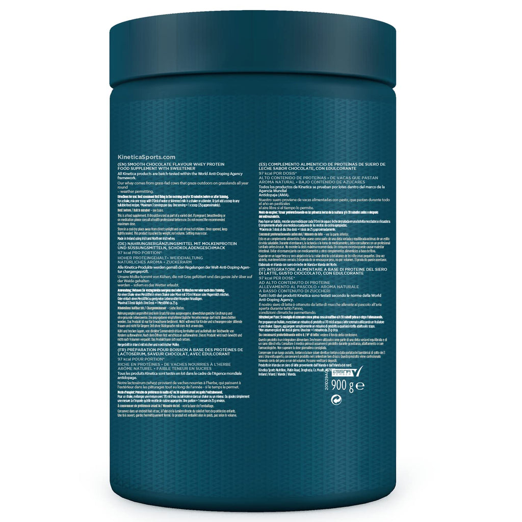 Kinetica Lean Protein Powder, Low Calorie, Grass Fed Whey, 72 Servings, Smooth Chocolate, 1.8kg