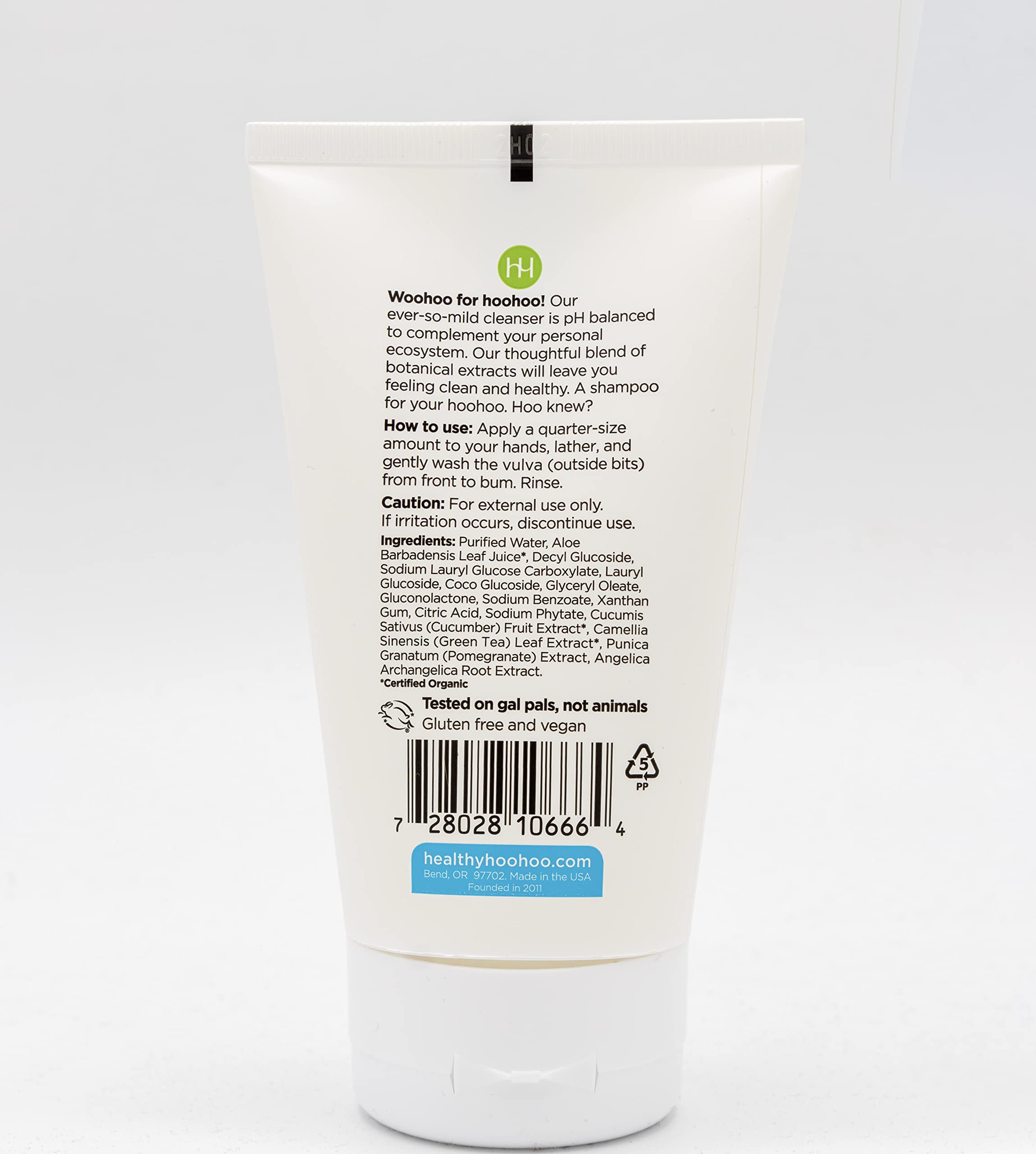 healthy hoohoo Gentle Feminine Wash - Organic Ingredients, pH Balanced, Fragrance Free healthy hoohoo