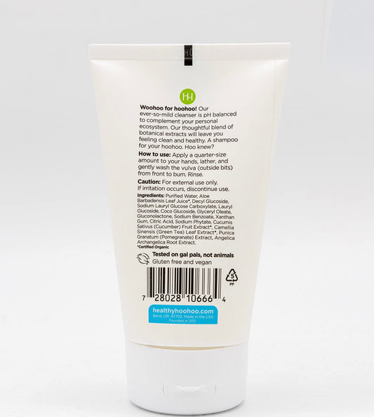 healthy hoohoo Gentle Feminine Wash - Organic Ingredients, pH Balanced, Fragrance Free