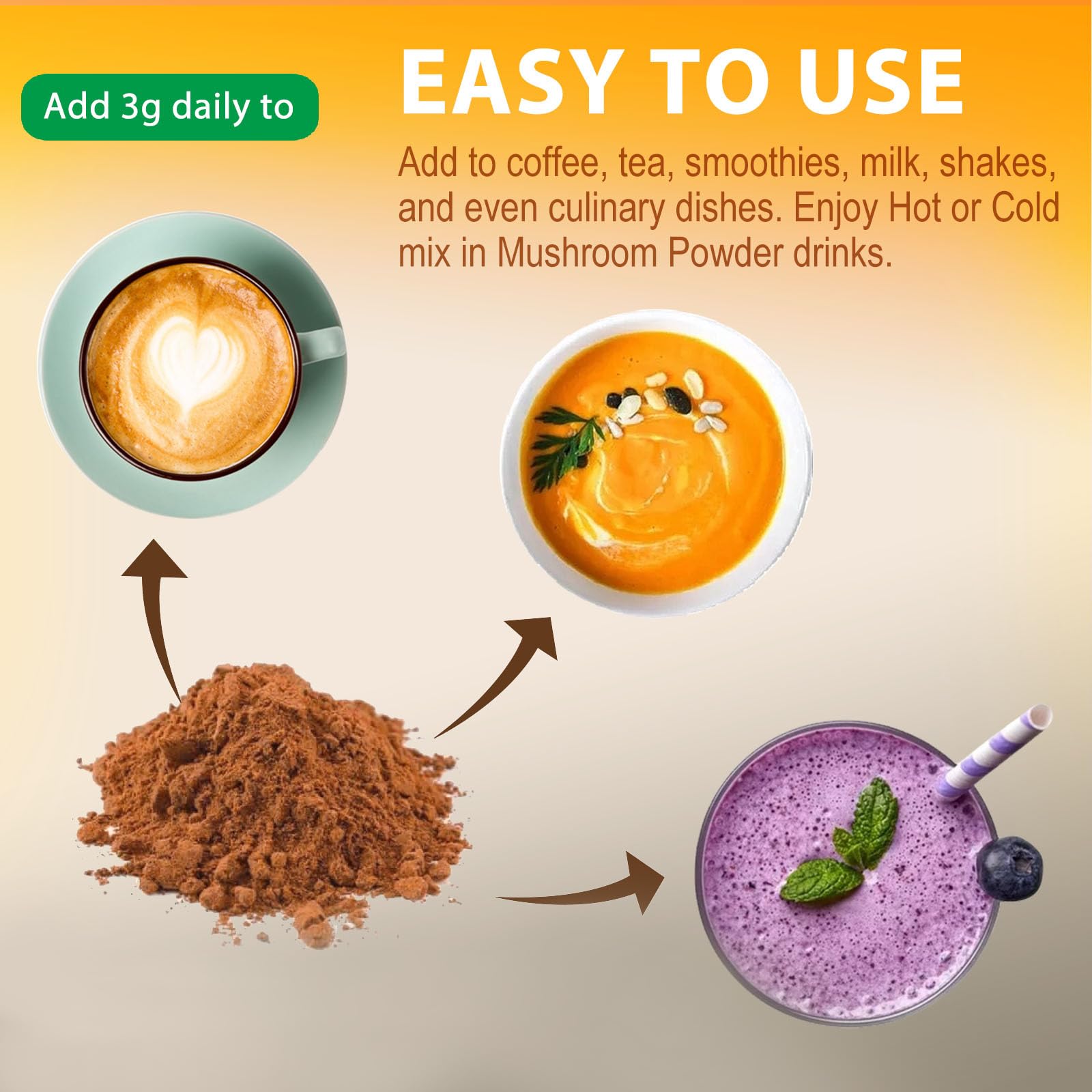 Mushroom Powder Blend (75 Servings), Ten Mushroom Supplement with Lions Mane Mutsweet