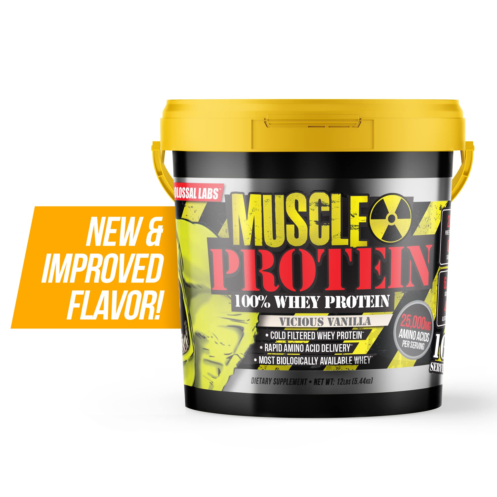 Colossal Labs Whey Protein Blend [12 Pounds/Pack of 1]–Vicious Vanilla, Cold Filtered COLOSSAL LABS