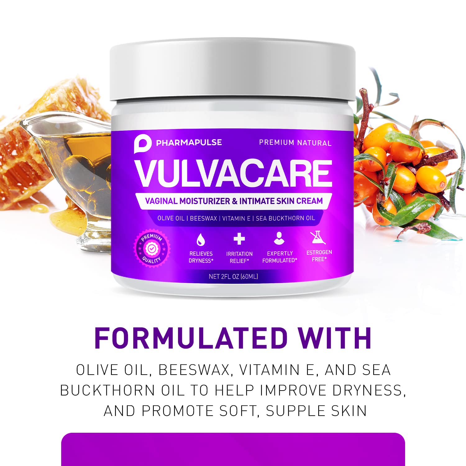 Pharmapulse Vaginal Moisturizer, Vulva Balm Cream, Intimate Skin Care, Menopause Support Pharmapulse