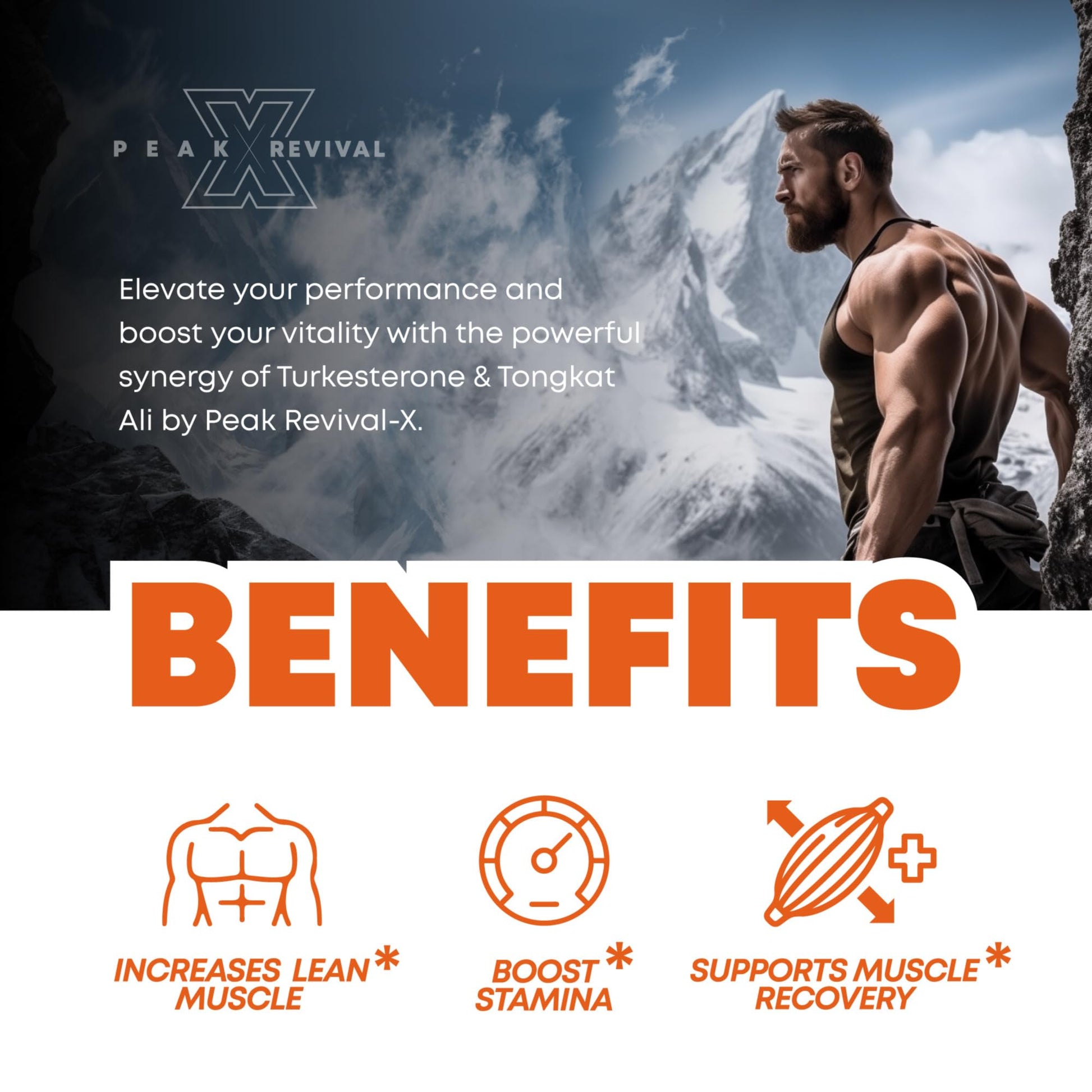 Peak Revival-X Turkesterone & Tongkat Ali 1000mg Supplement - 500mg