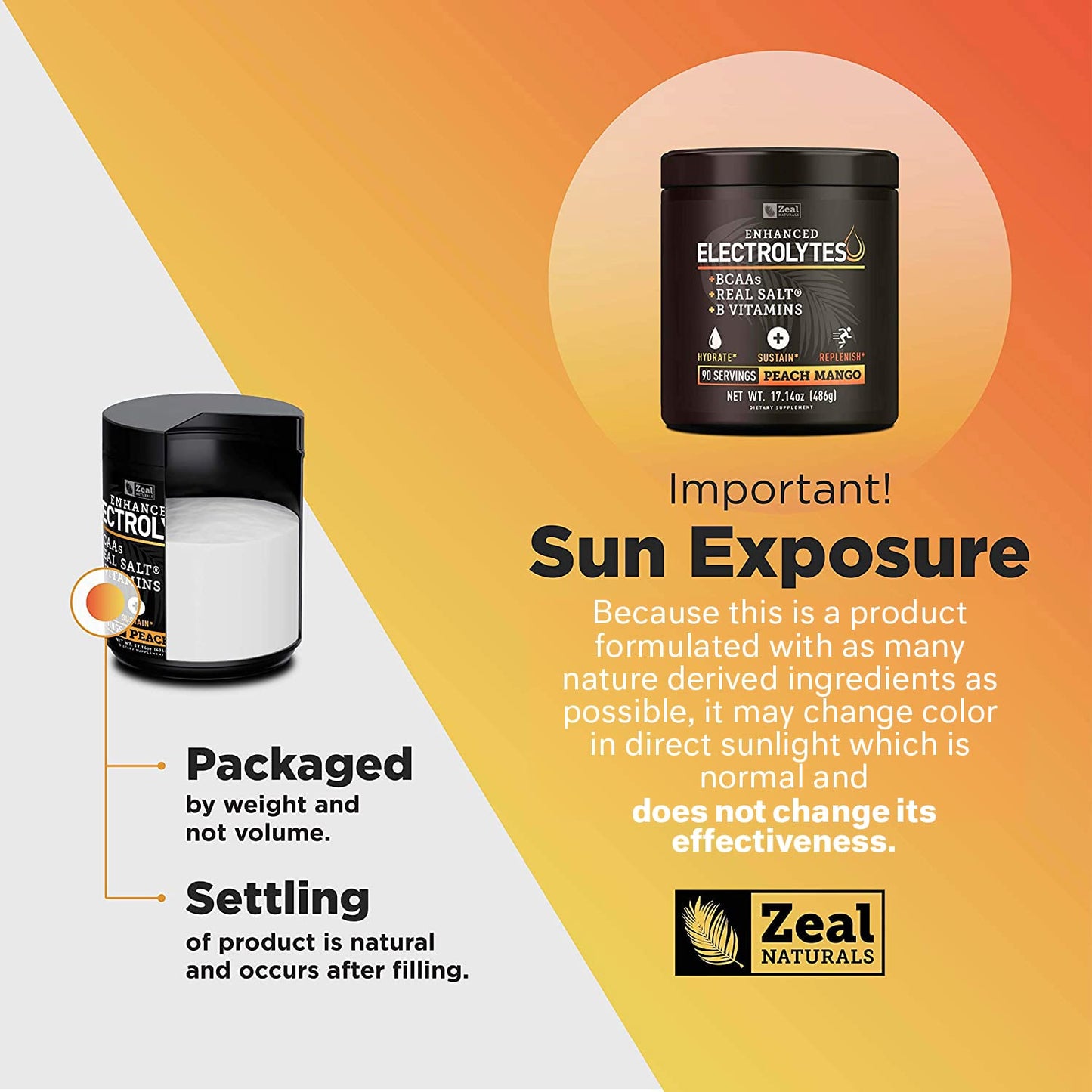 Enhanced Electrolyte Powder (Peach Mango | 90ct.) + BCAA, B-Vitamins & Real Salt