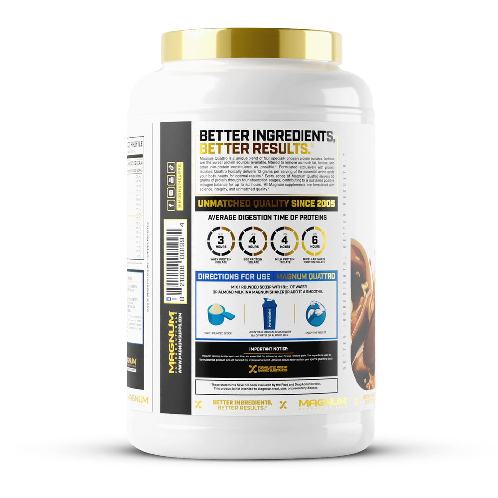 Magnum Nutraceuticals Quattro -, Peanut Butter Cups, 2LB - May Support Muscle Growth & Recovery