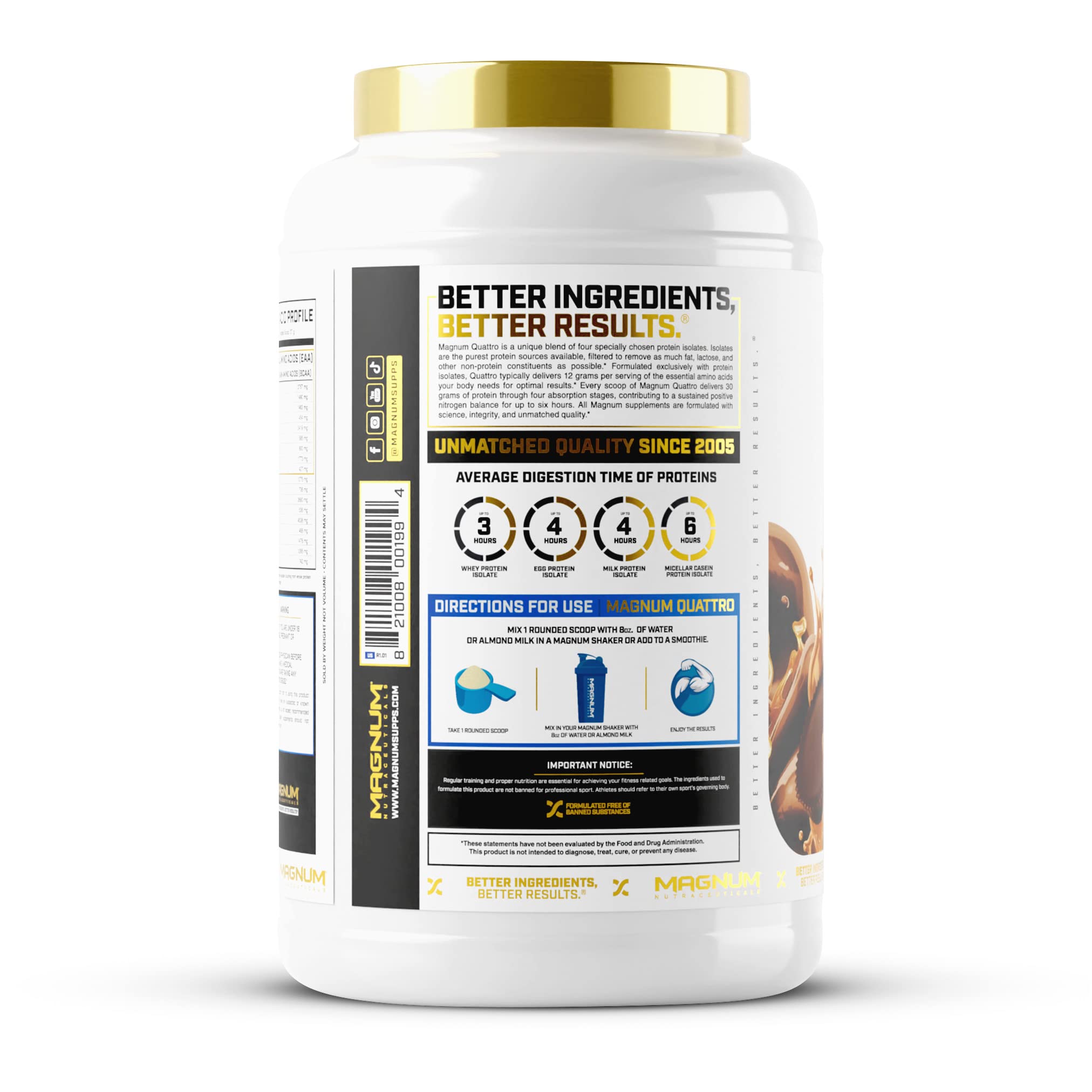 Magnum Nutraceuticals Quattro -, Peanut Butter Cups, 2LB - May Support Muscle Growth & Recovery