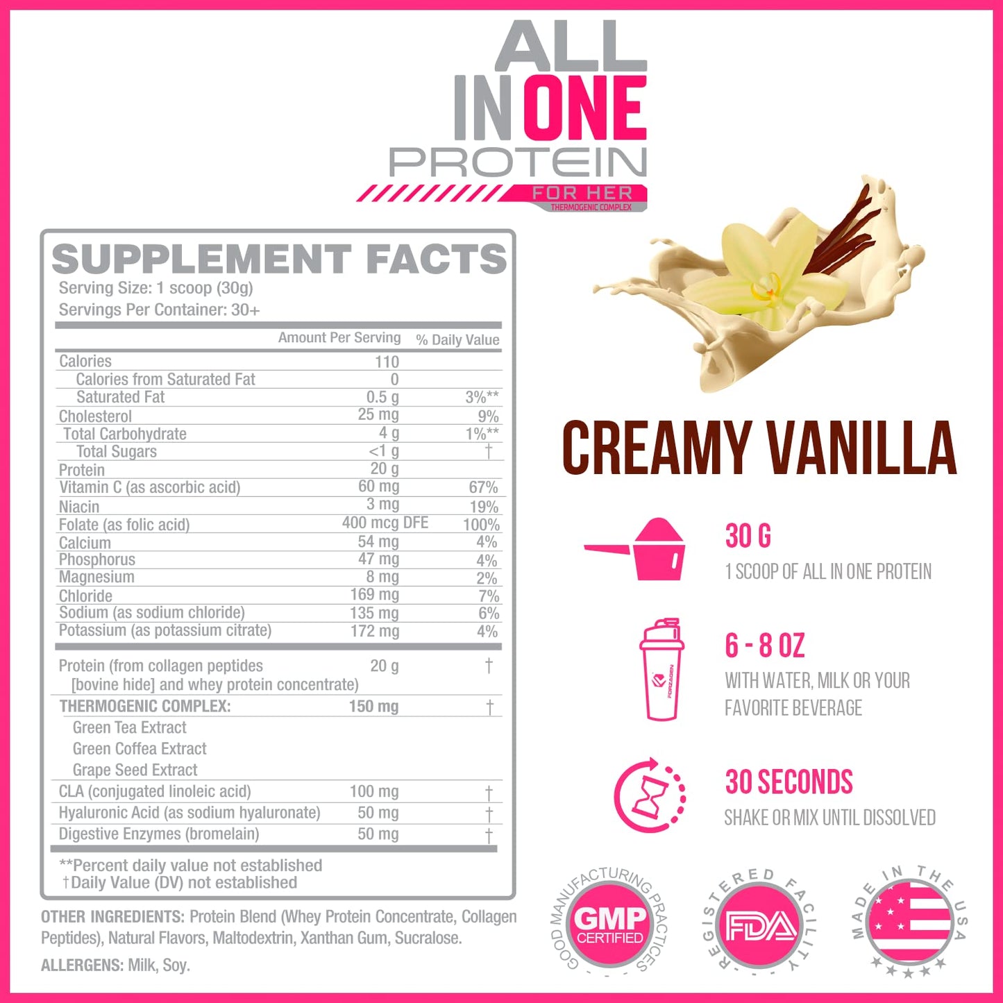 Forzagen All in One Protein for Her, Protein Powder for Women with Collagen Peptides