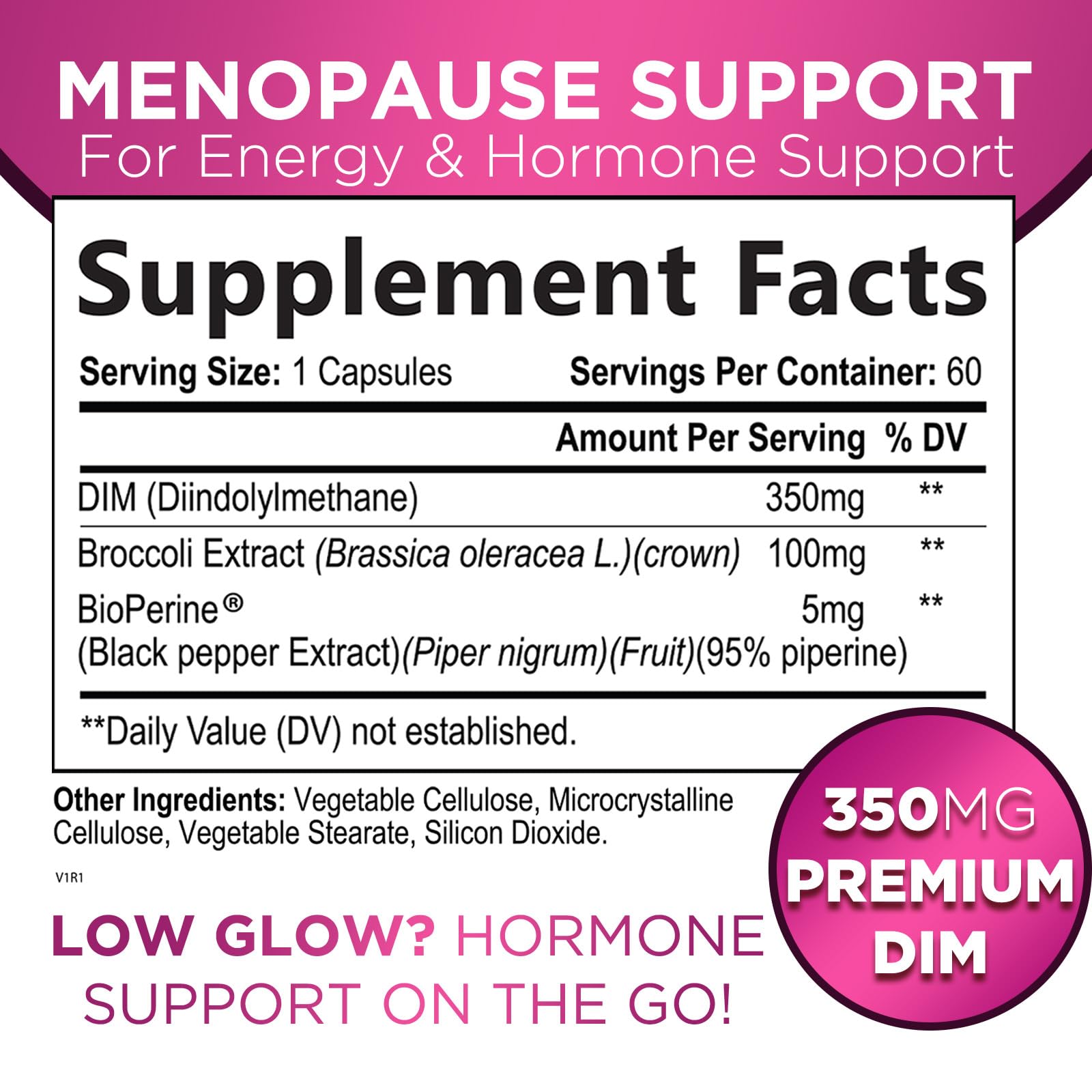 Nature's Glow Menopause Supplements for Women w/DIM - Menopause Relief Vitamins Nature's Glow