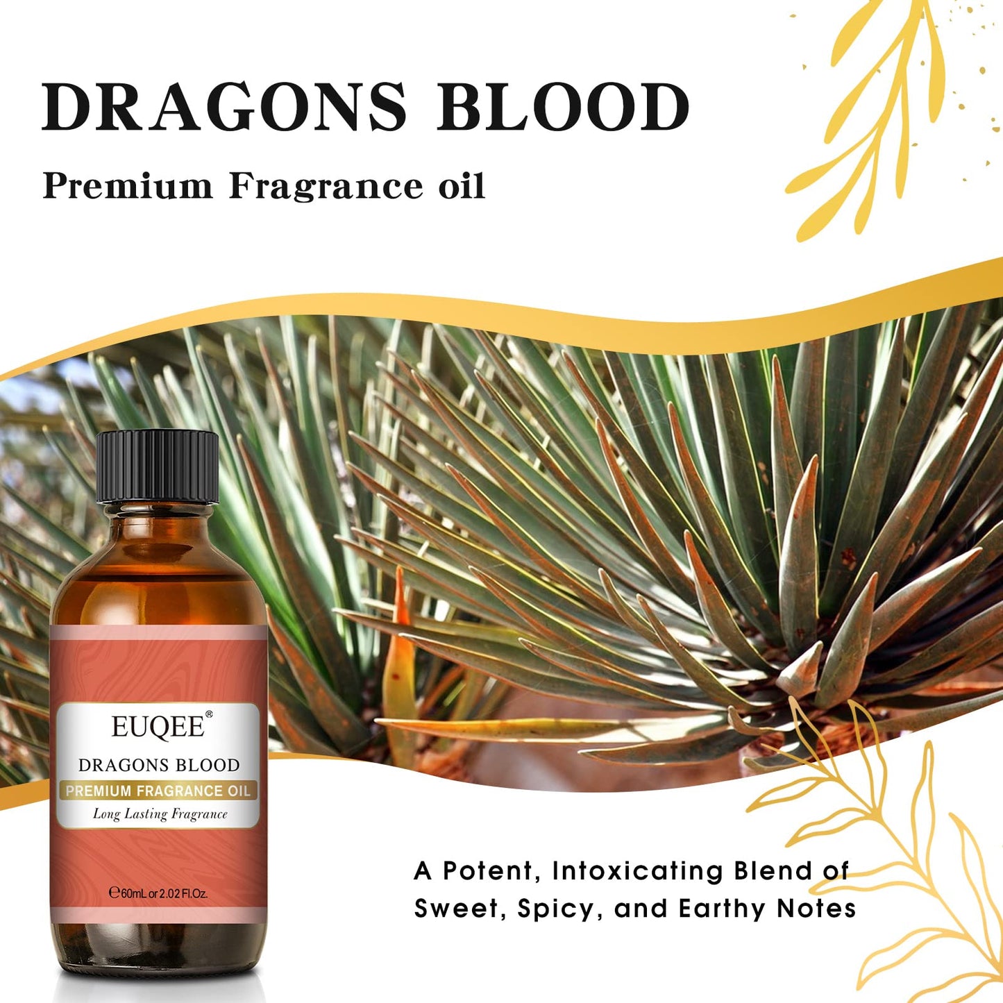 EUQEE Dragons Blood Fragrance Oils, 60ml Scent Essential Oils with Glass Dropper for Diffusers