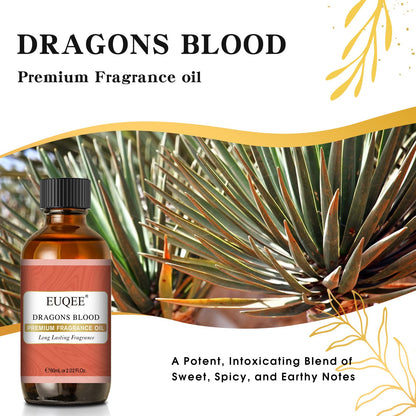 EUQEE Dragons Blood Fragrance Oils, 60ml Scent Essential Oils with Glass Dropper for Diffusers
