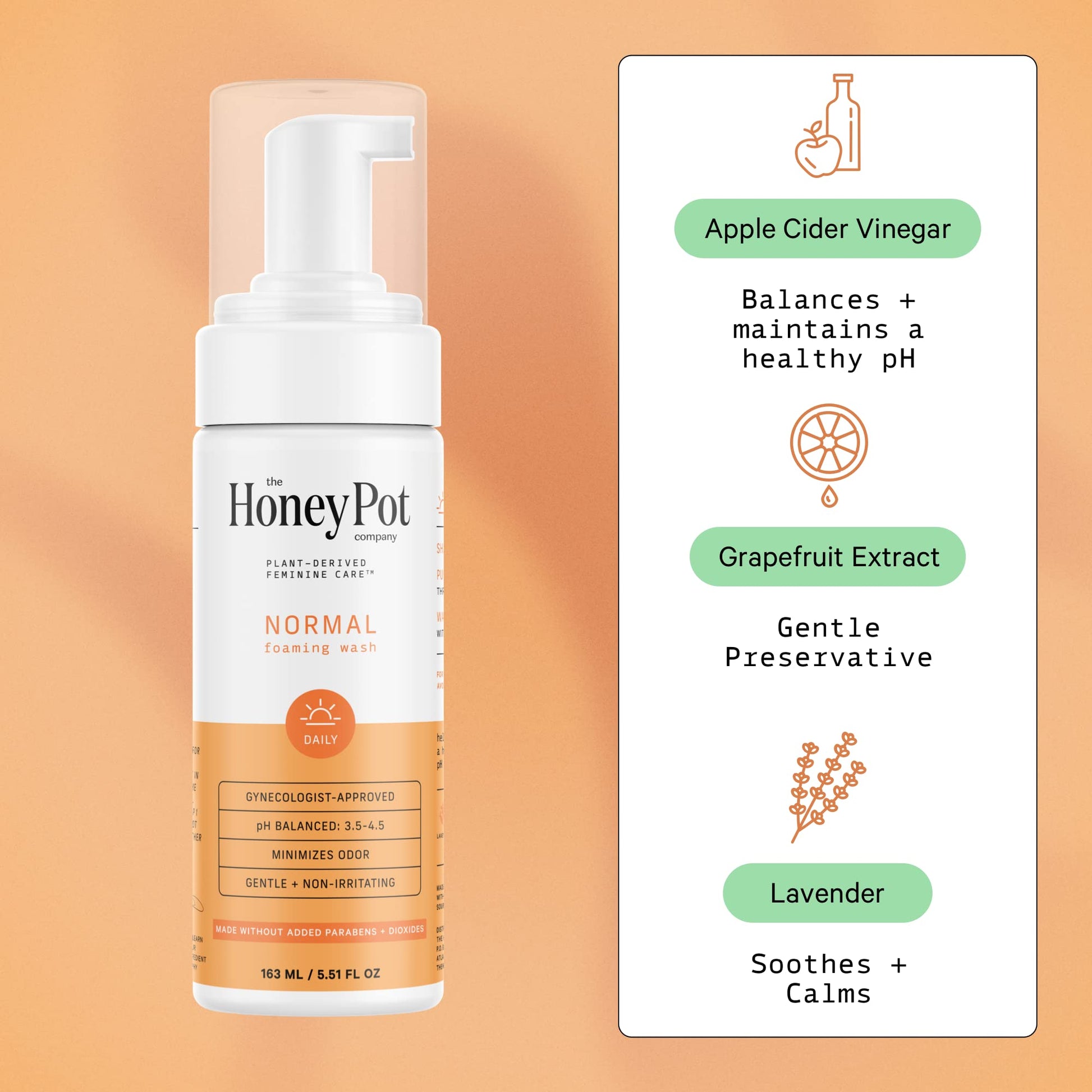 The Honey Pot - Feminine Wash & Feminine Wipe Bundle - Includes Unscented Ph Balance The Honey Pot Company