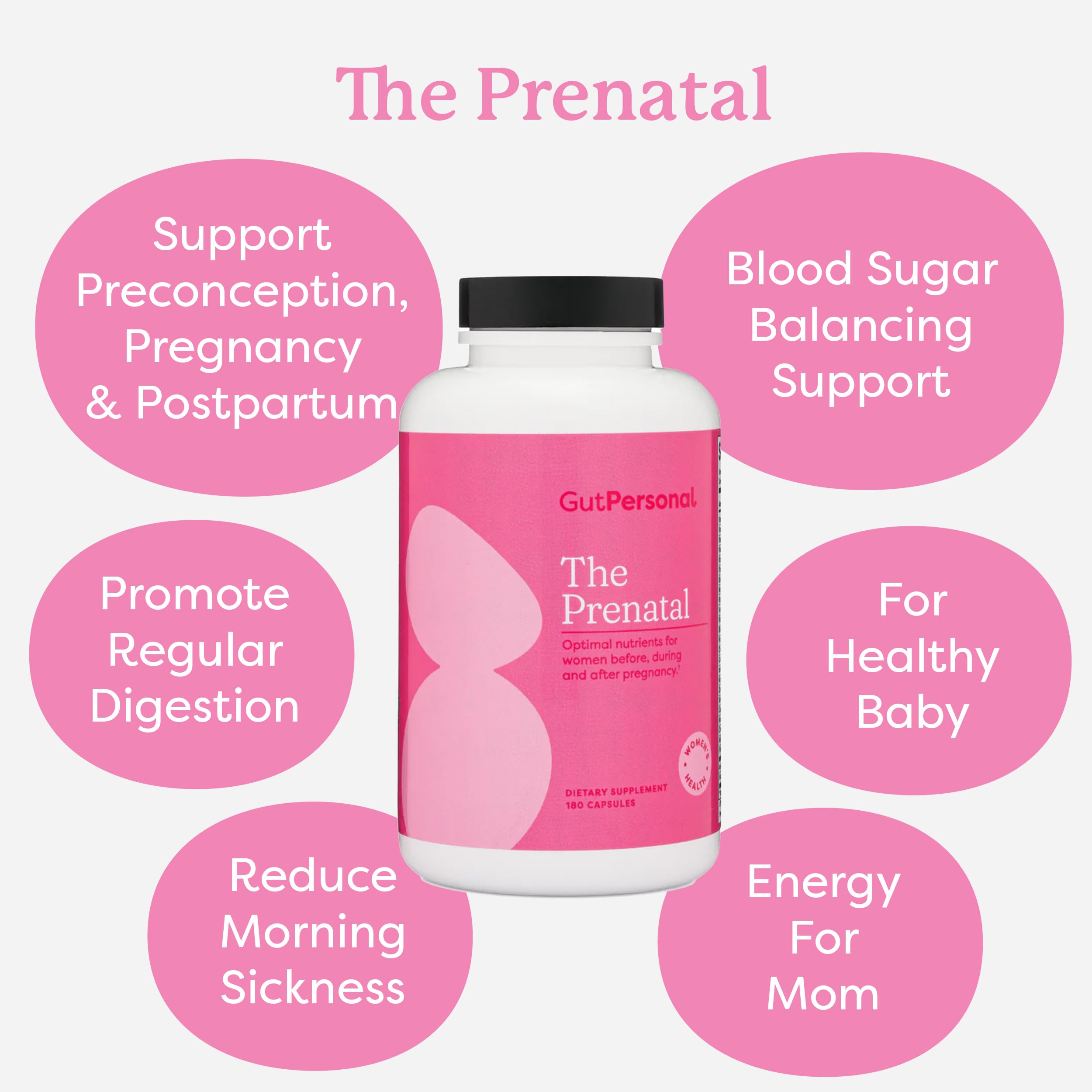 GutPersonal The Prenatal Supplement, Alleviates Morning Sickness and Contains Essential Nutrients GutPersonal