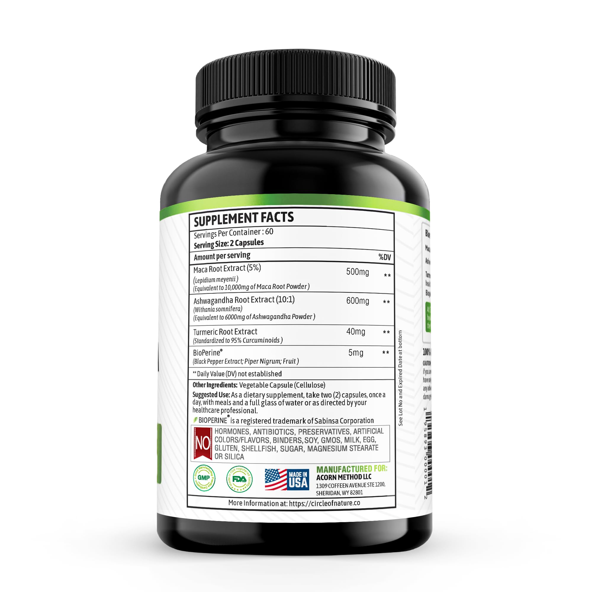 Maca Root 10,000 mg, Ashwagandha 6000mg Extract, Capsules for Men & Women