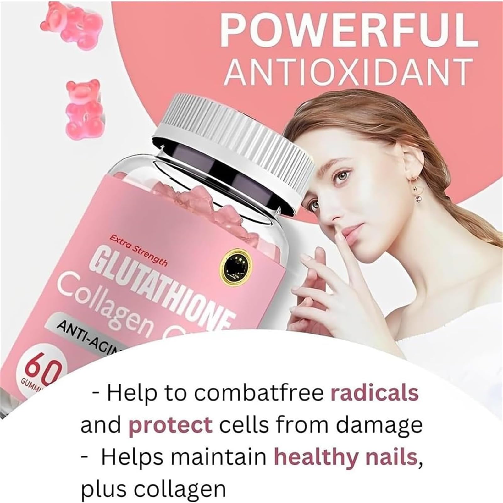 Caduola Glutathione Collagen Glow Gummies, Glutathione Collagen Glow Gummies for Dark Spot Caduola